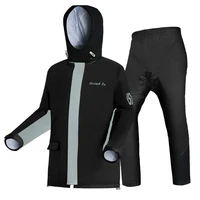 motorcycle raincoat adjustable windproof rain pants suit black reflective electromobile rainwear cycling rainwear for adult