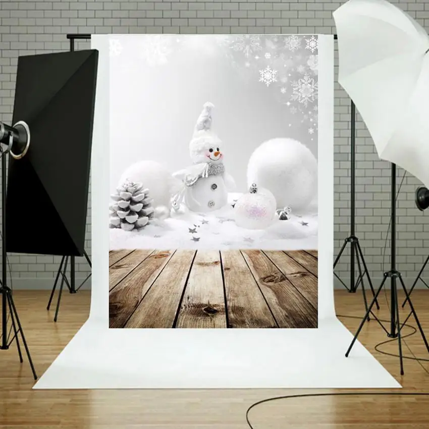 

Фон для фотосъемки с изображением зимнего снега Рождества снеговика снежинки зимы