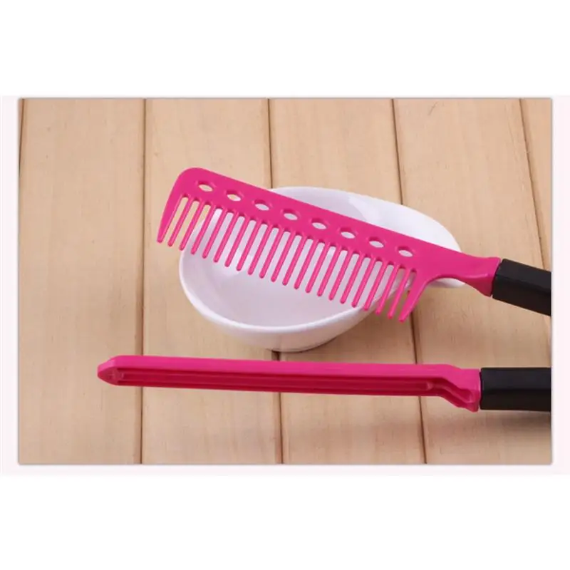 

V Shape Folding Hairbrush Hair Straightener Comb Salon Hairdresser Barber Hair Cutting Comb Hair Brush Styling Tool (Red)