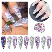 1440pcs multi size glass nail art rhinestones multicolor flat back nail crystal stone color diy nail art decoration accessories