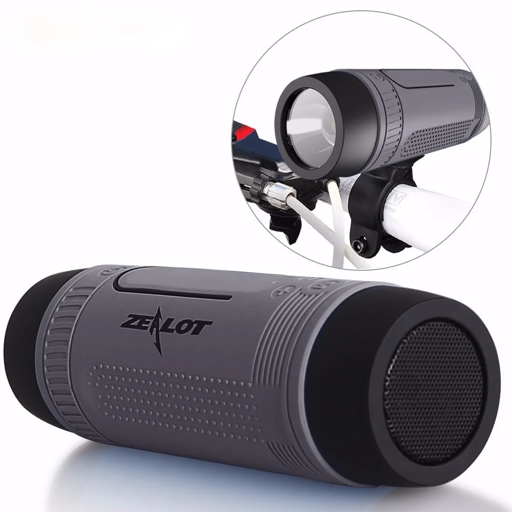 Bluetooth Колонка Zealot S1 портативный сабвуфер FM радио фонарик велосипедное