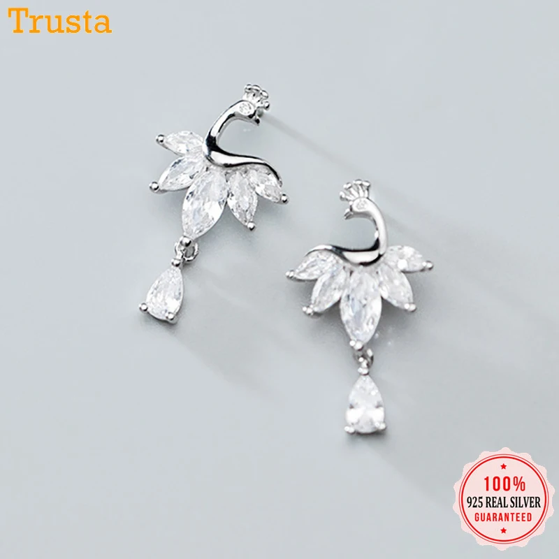 Trustdavis подлинные модные темпераментные серьги гвоздики из стерлингового серебра