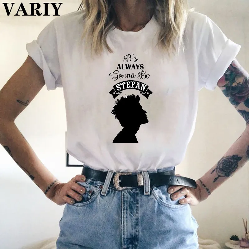 The Vampire Diaries T Shirt Women Graphic T-shirt Harajuku Tshirts Streetwear Fashion aesthetic Women Shirts Camisas Mujer