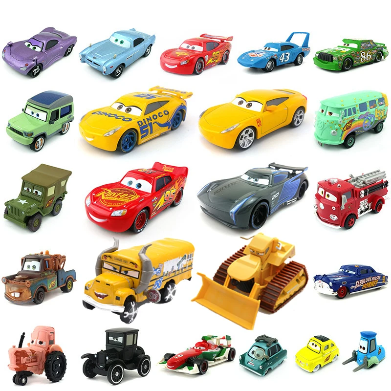 1:55 Disney Pixar Cars 3 2 Metal Diecast Car Toy Lightning McQueen Jackson Storm Combine Harvester Bulldozer Kids Toy Car Gift