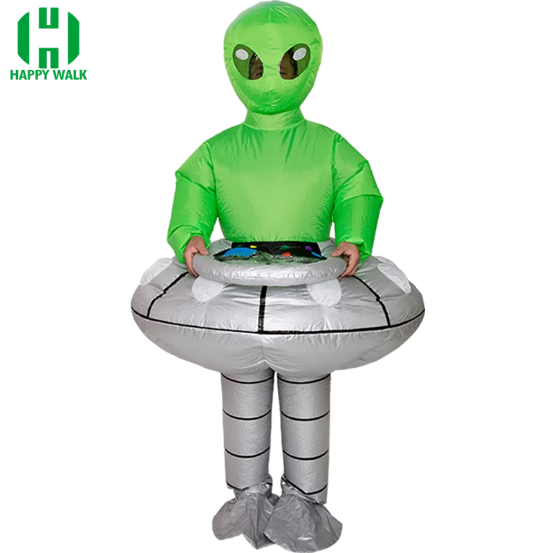 Зеленый Alien UFO надувные костюмы Хэллоуин косплей костюм s Рождество Пурим