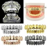 18k plated metal mouth custom teeth 8 top bottom grills for joker rapper