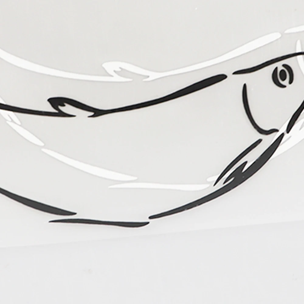 

YJZT 14.7CM7.3CM Ocean Creatures Decal Black/Silver Fish Vinyl Car Sticker 18A-0015