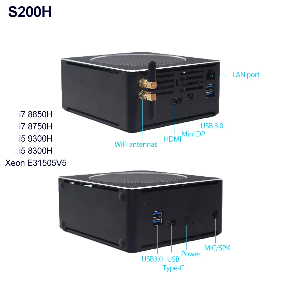 Xeon E 2176M мини игровой ПК Intel i9 9880H Windows10 linux DDR4 Ram Core i7 8750H Wifi M.2 NGFF/Nvme SSD HDMI DP