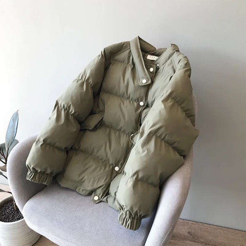 2019 зимняя куртка женская Парка хлопковая стеганая Одежда корейский стоячий
