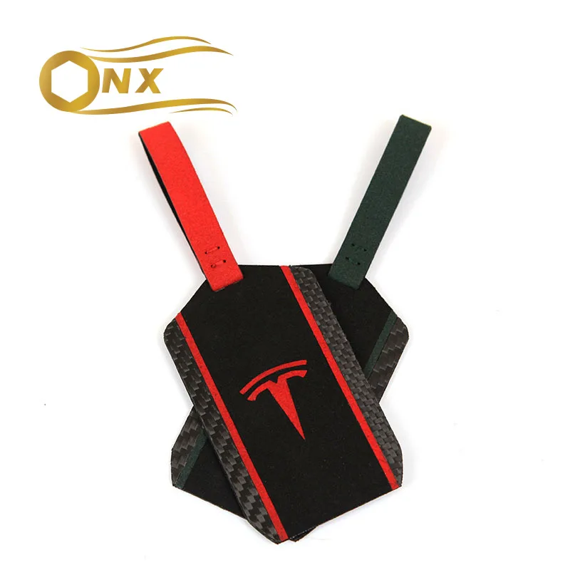 

Чехол для автомобиля из натурального углеродного волокна, чехол для телефона, замшевый Чехол для карт, защита для Tesla model 3, аксессуары для ук...