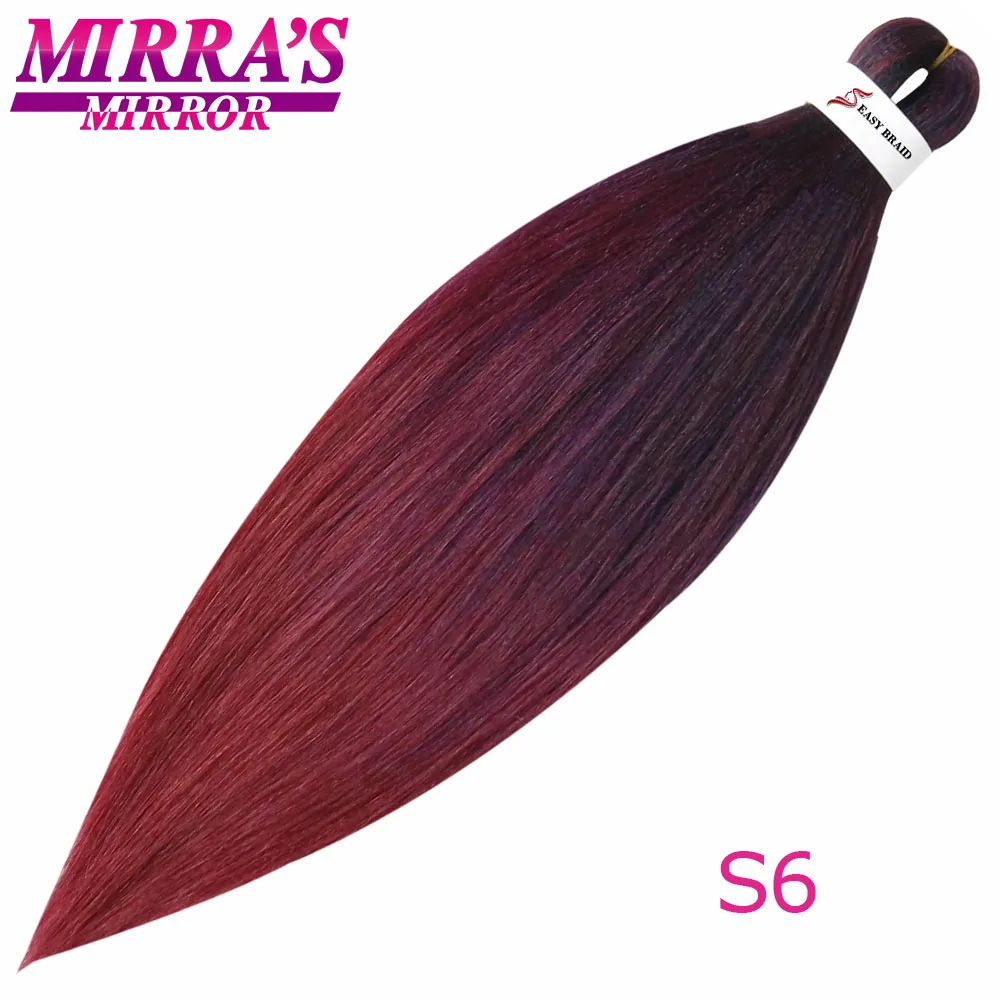 S6 Mirra's Mirror's Mirra's Mirror, косички для волос, Омбре, предварительно растягивающиеся плетеные волосы, синтетические волосы кроше для наращивания 2" 26" EZ Professional - Цвет: S6