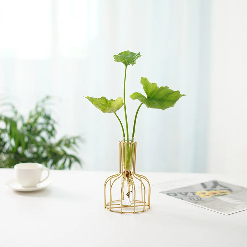 

Скандинавская обтягивающая Современная Цветочная композиция, мебель, железная стеклянная Бытовая ваза, мебель, железная искусственная фот...