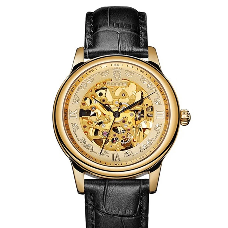 Мужские наручные часы мужские автоматические механические Rocos золотые Роскошные