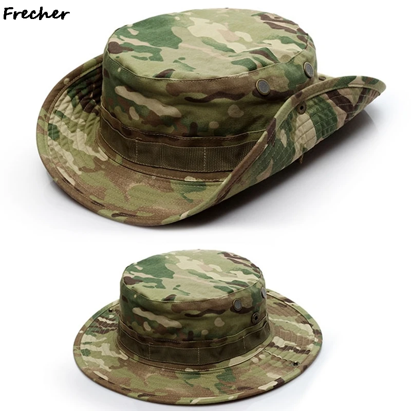 

Military Tactical Cap Men Camouflage Boonie Hat Sun Protector Outdoor Paintball Airsoft Army Training Fishing Hunting Hiking Cap