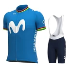 Футболка Movistar мужская с коротким рукавом, дышащая трикотажная кофта для горных велосипедов, шорты-комбинезон, одежда для велоспорта, лето