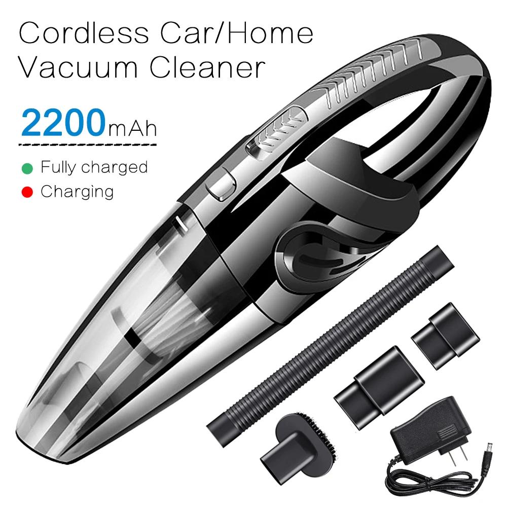 

Mini Portable Rechargeable Dry and Wet 2200mAh 120W 4000pa Car Home Wireless Rechargeable Vacuum Cleaner HEPA Filter