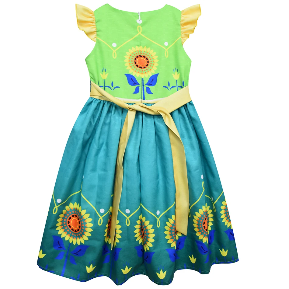 New Year Anna Dress Girls Christmas Birthday Party Princess Cosplay Children Costumes Print Sleeveless Snow Queen Kids Clothing | Детская