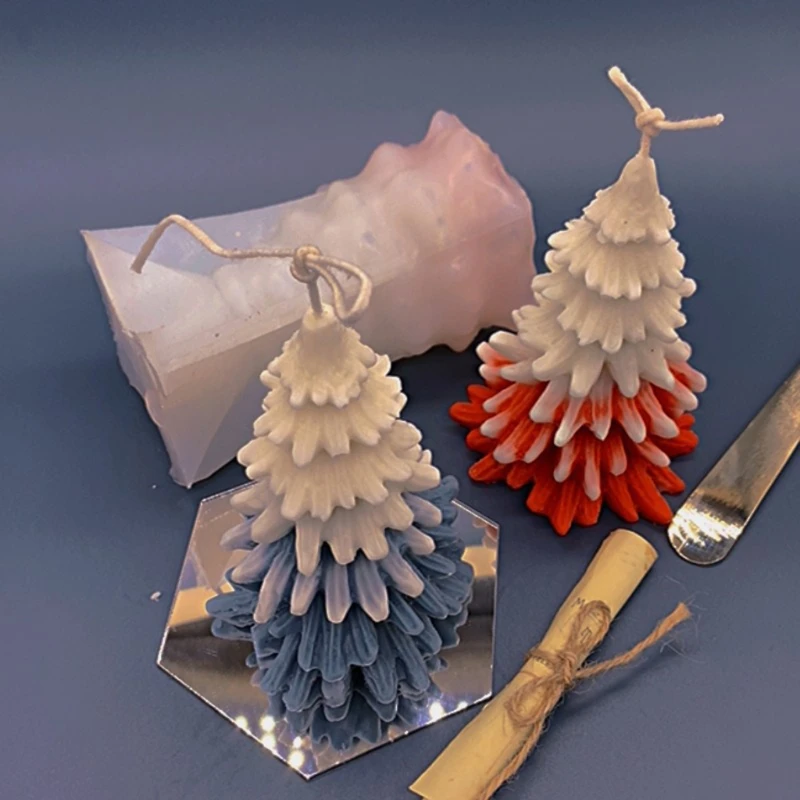 

Coniferous Christmas Tree Candle Resin Mold Xmas Cedar Pine Tree Silicone Mould