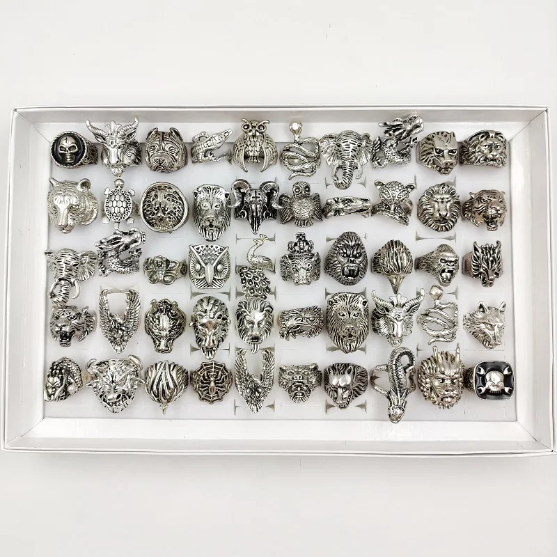 кольцо мужское перстень мужской кольца для мужчин панк 20шт винтажное с животными