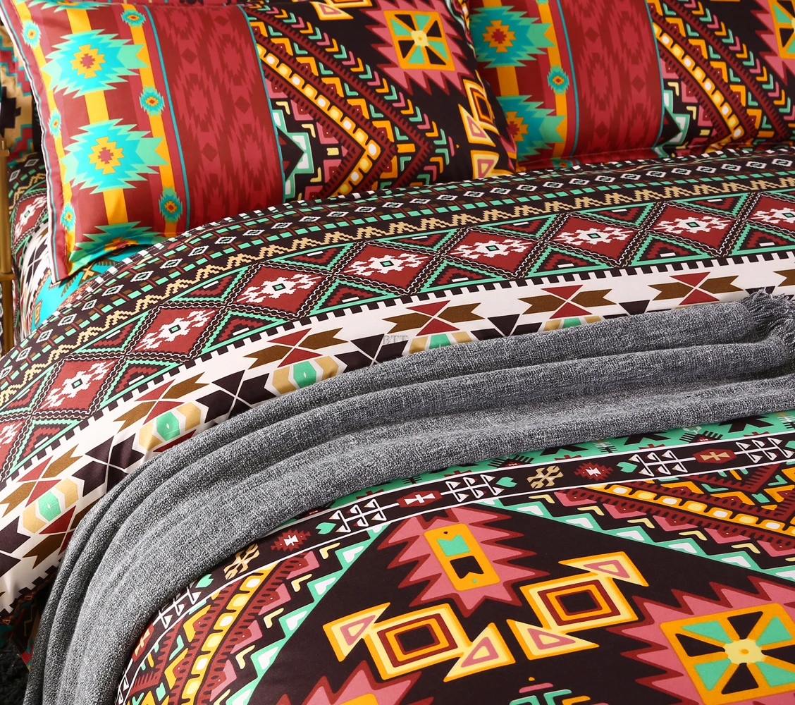 

Bohemian 3d Comforter Bedding Set Queen Size Duvet Cover Bed Sheet Pillowcase Bed Linen Full Size Bed Set