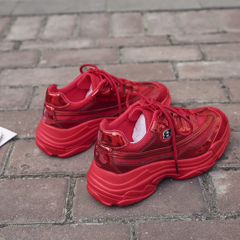 

2020 New Women Platform Sneakers Causal Shoes Increasing INS Height Platform Breathable Fashion Thick Bottom Women Shoes