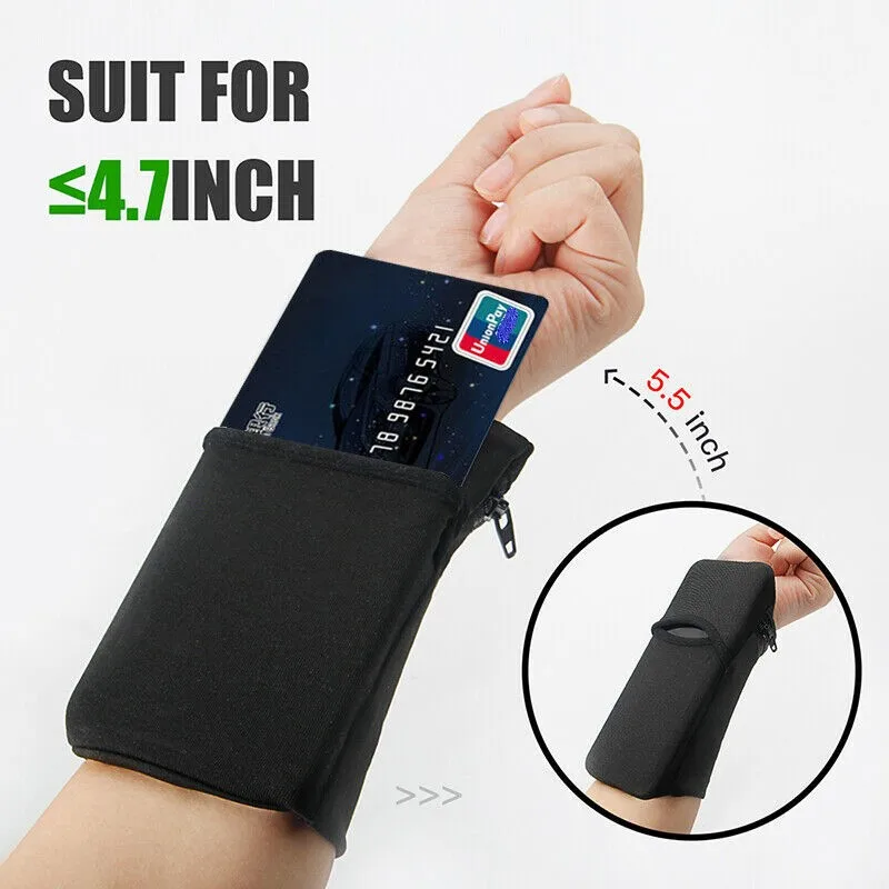 

1pcs Sport Wrist Pocket Pouch Phone Bag Men Women Wallet For Cycling Gym Mobile Phone Cards Bag Spandex Lycra Arm Elastic Bag
