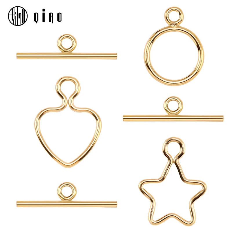 Cierres OT rellenos de oro de 14K para pulsera, collar, corazón/Círculo/conectores en forma de estrella, accesorios de fabricación de joyas DIY 1/20 14KGF