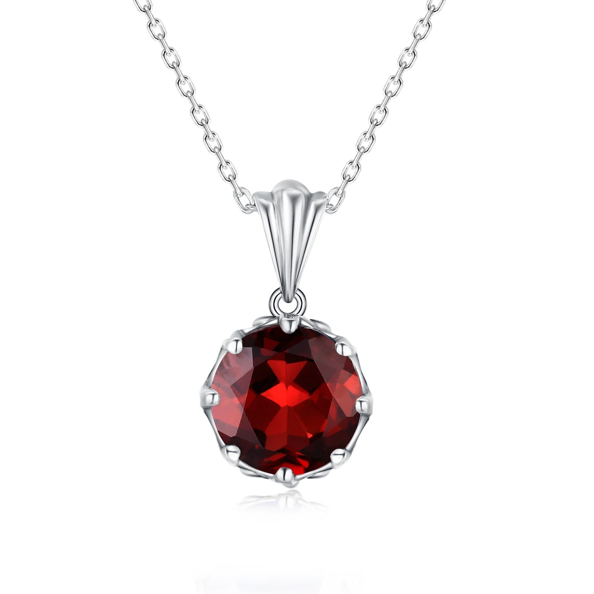 

Garnet Pendant Necklace 925 Sterling Silver Gemstones Choker Statement Necklace Women Fine silver 925 Jewelry Without Chain