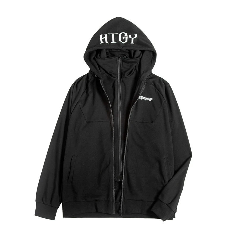 Повседневный темно функциональный комбинезон в стиле хип хоп из двух предметов с