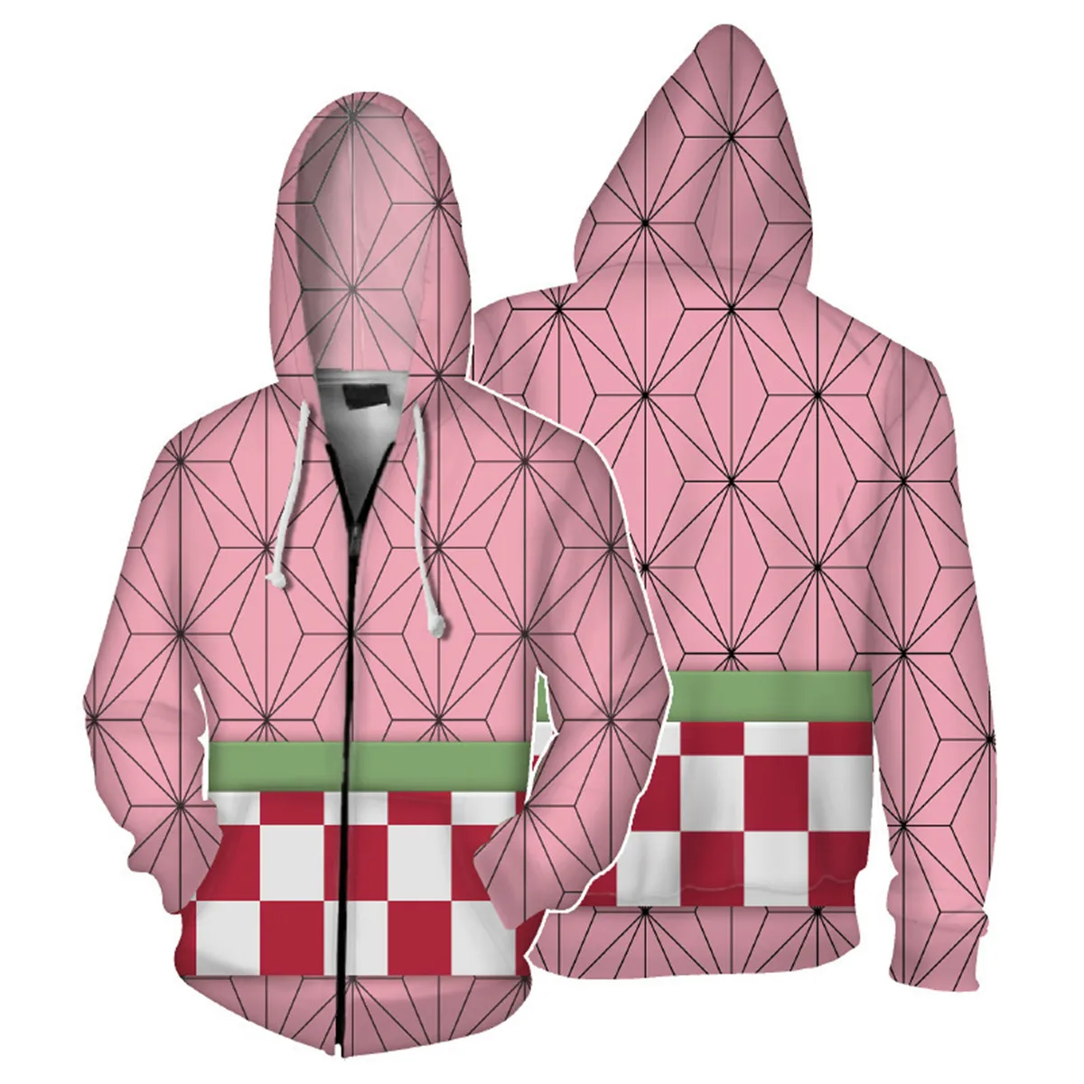 

Семейные толстовки с капюшоном и длинным рукавом, 3D принт, Demon Slayer Blade, серия Kazomon Tanjiro, Цветные Лоскутные толстовки на молнии размера плюс 5XL