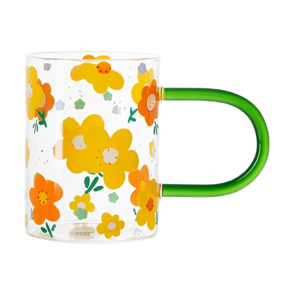 Стеклянная Кружка желтого цвета термостойкая кружка для молока сока воды чашка с