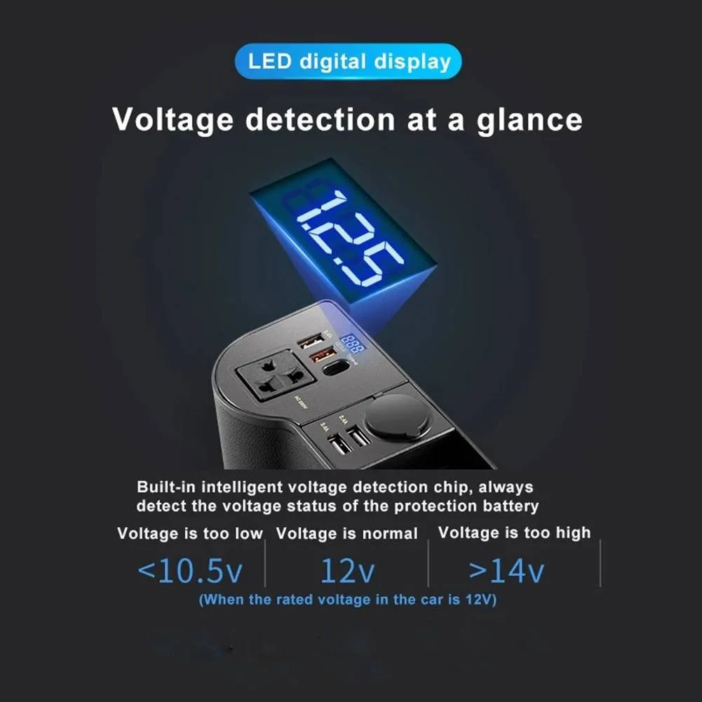 

Charging Storage Box 12V 220V Multifunctional Car Seat Clearance Inverter Charger LED Storage Box