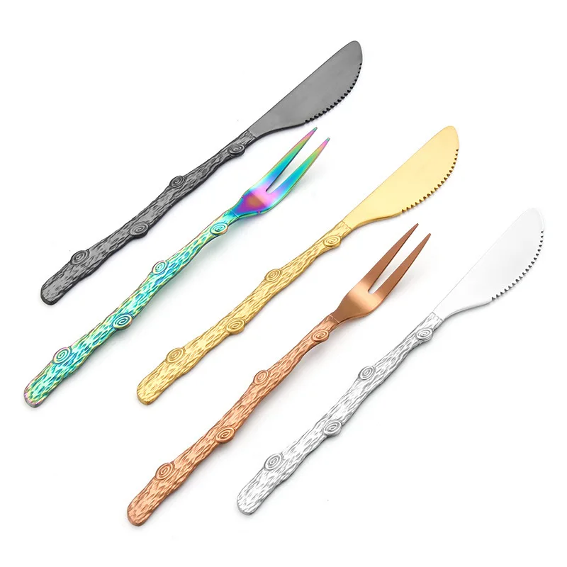 Фруктовый вилочный нож ствол ствола уникальной формы десерт кондитерский для