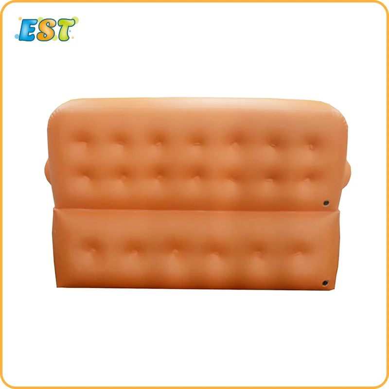 Большой надувной садовый диван-лежак с двухместной надувной кроватью, многофункциональный диван для кемпинга, надувной матрас, мебель для отдыха на открытом воздухе, оранжевый.