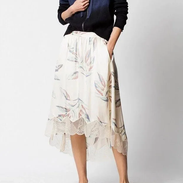 Высококачественная Женская юбка миди Elfbop из вискозы с эластичной резинкой на