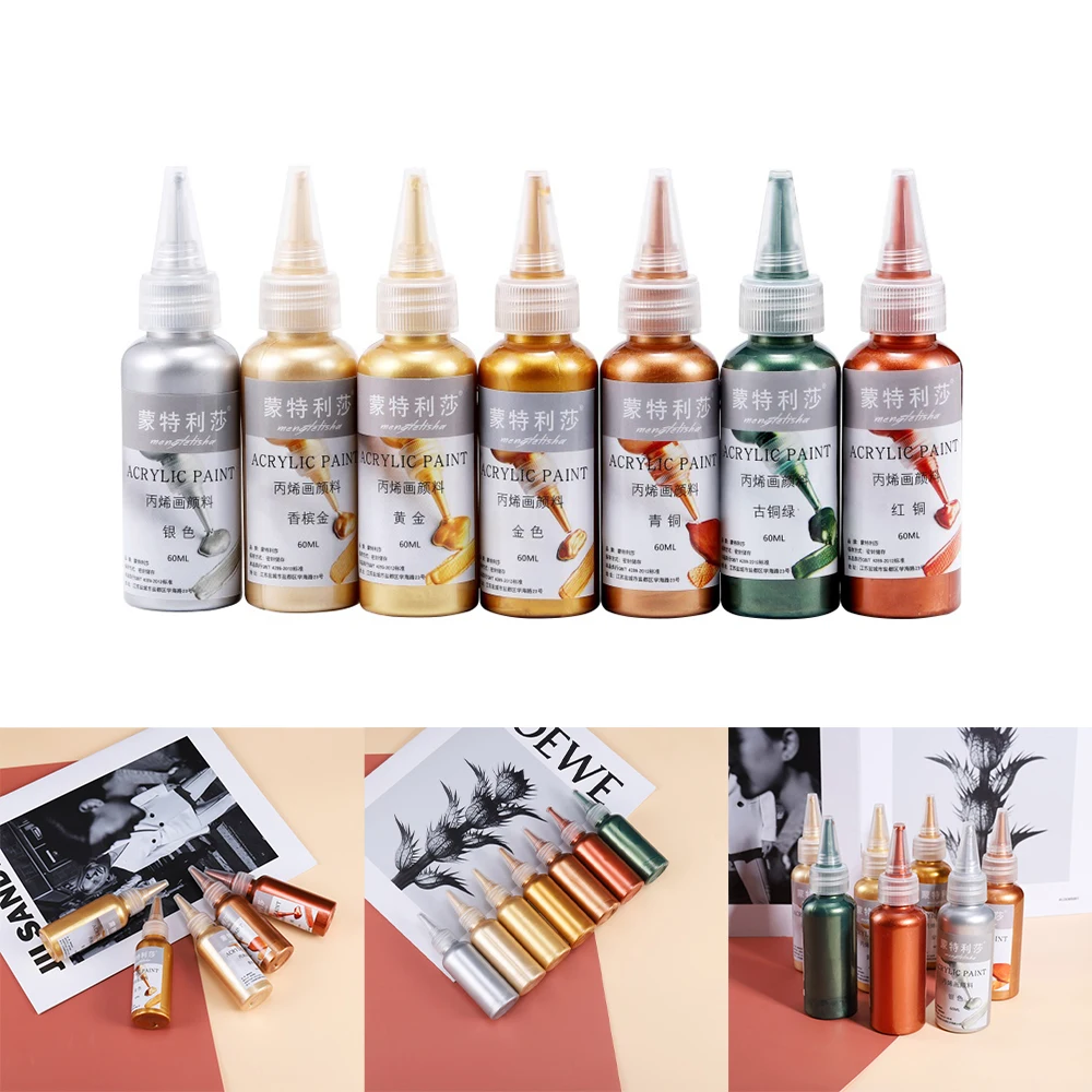 

60ml 7Color Acrylic Paint Not Faded Non Toxic Fast Air Drying For DIY Epoxy Resin Jewelry Craft Making Decorations Pigment