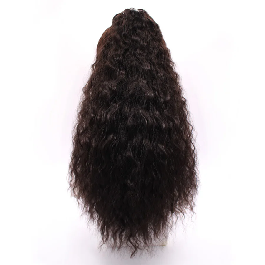 

WEILAI Wrap on Clip Hair Synthetic Pony Tail hairpiece ponytails Blonde Long Ponytail Corn Wavy wig extensions Brown Ombre