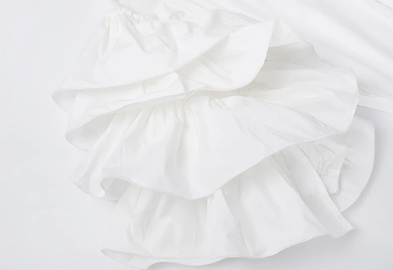 

VGH Patchwork Ruffles Shirt For Women Stand Collar Butterfly Long Sleeve Ruched Large Size Elegant Blouse Female 2020 Fashion