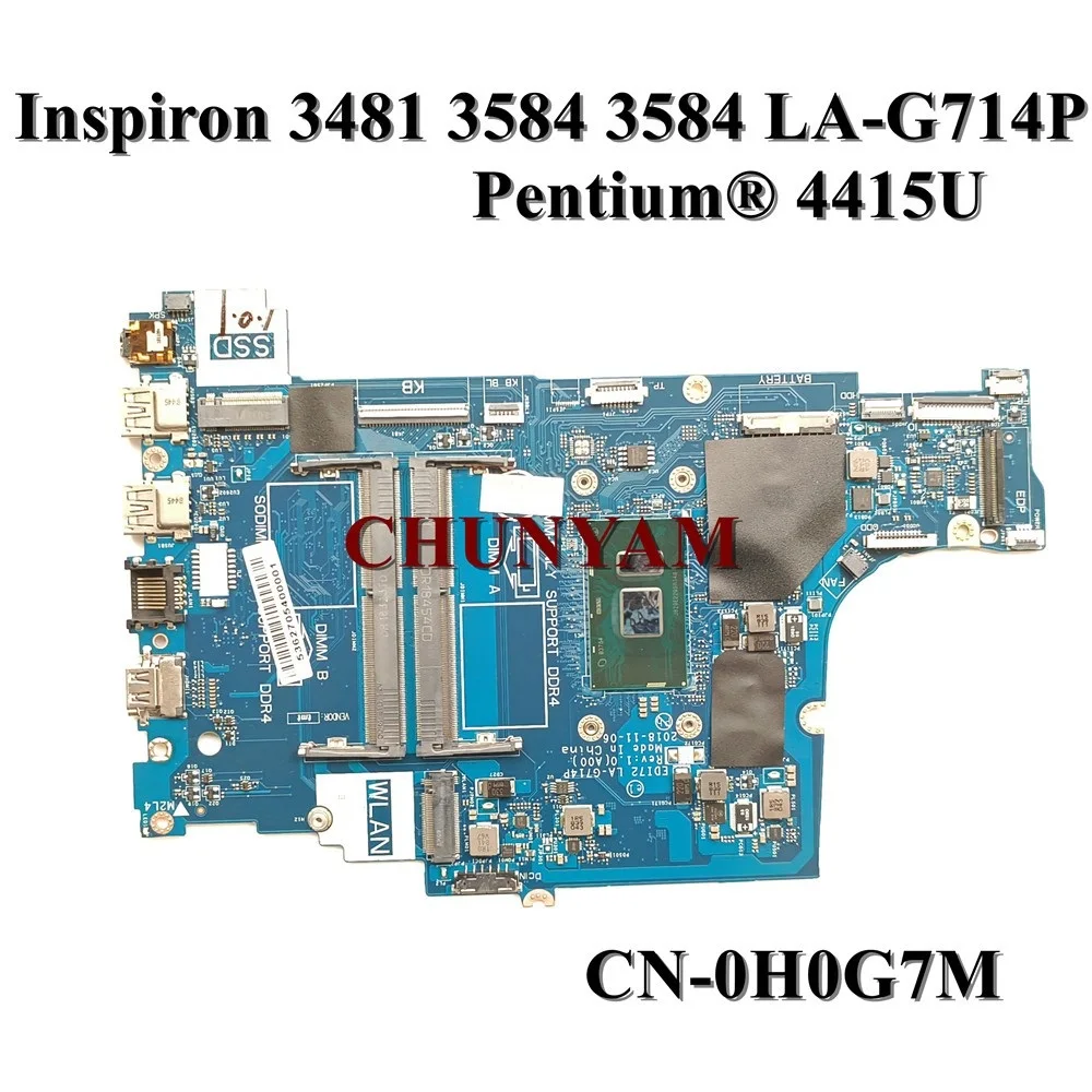 Новый EDI72 LA-G714P для DELL Inspiron vostro 3481 3581 3584 3781 Материнская плата ноутбука w/ 4415u CN-0H0G7M H0G7M