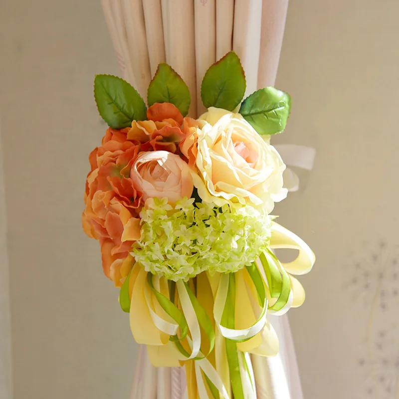 Curtain Bouquet Knot Decorative Rose Flower for Wedding Groom Bride Room Ornament | Дом и сад