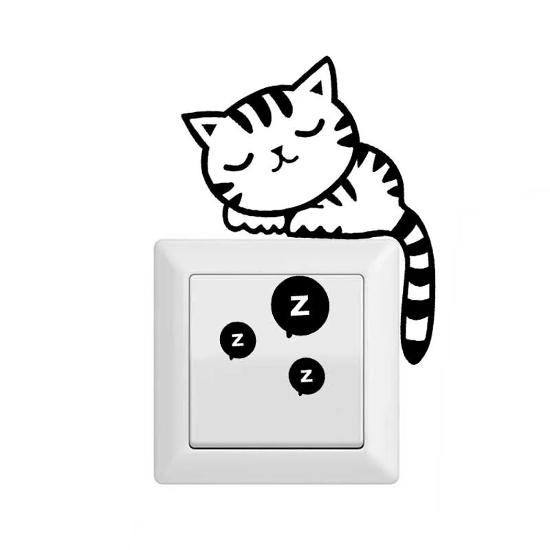 Home Wall Decor Stickers DIY Cute Cat Dog Light Switch Sticker Bedroom Parlor On-Off and Socket | Дом и сад