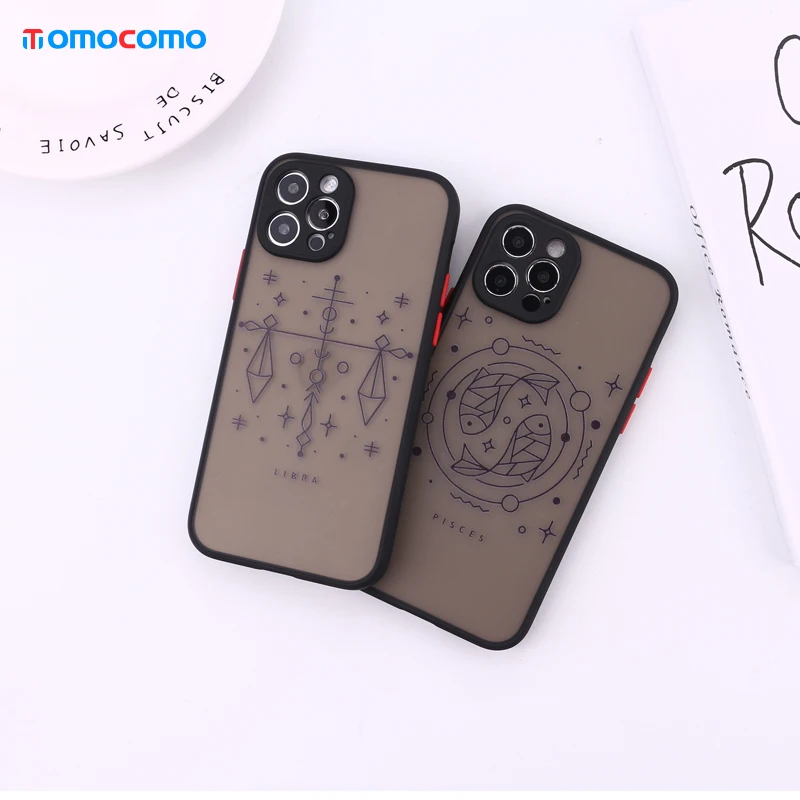 

Twelve Constellations Phone Case For iPhone11 12 13Pro Max Mini X XR XS 7 8Plus Shockproof Transpare Matte Protectio Cover Shell