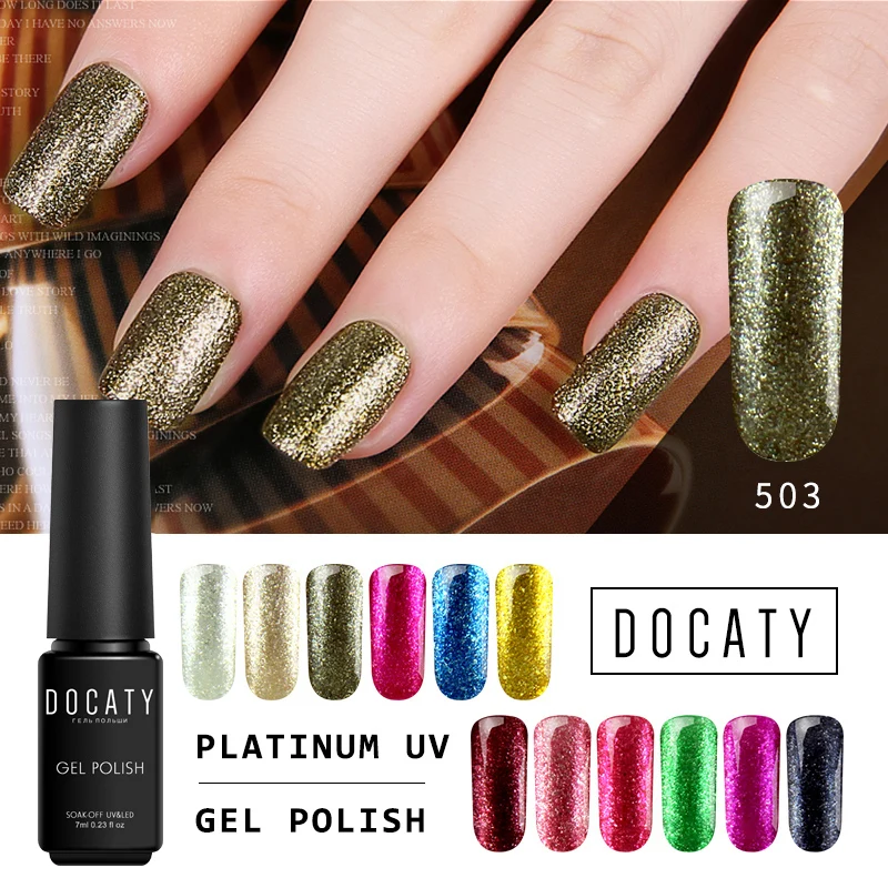 Docaty Гибридный лак Платиновый Гель для ногтей УФ и Светодиодная лампа