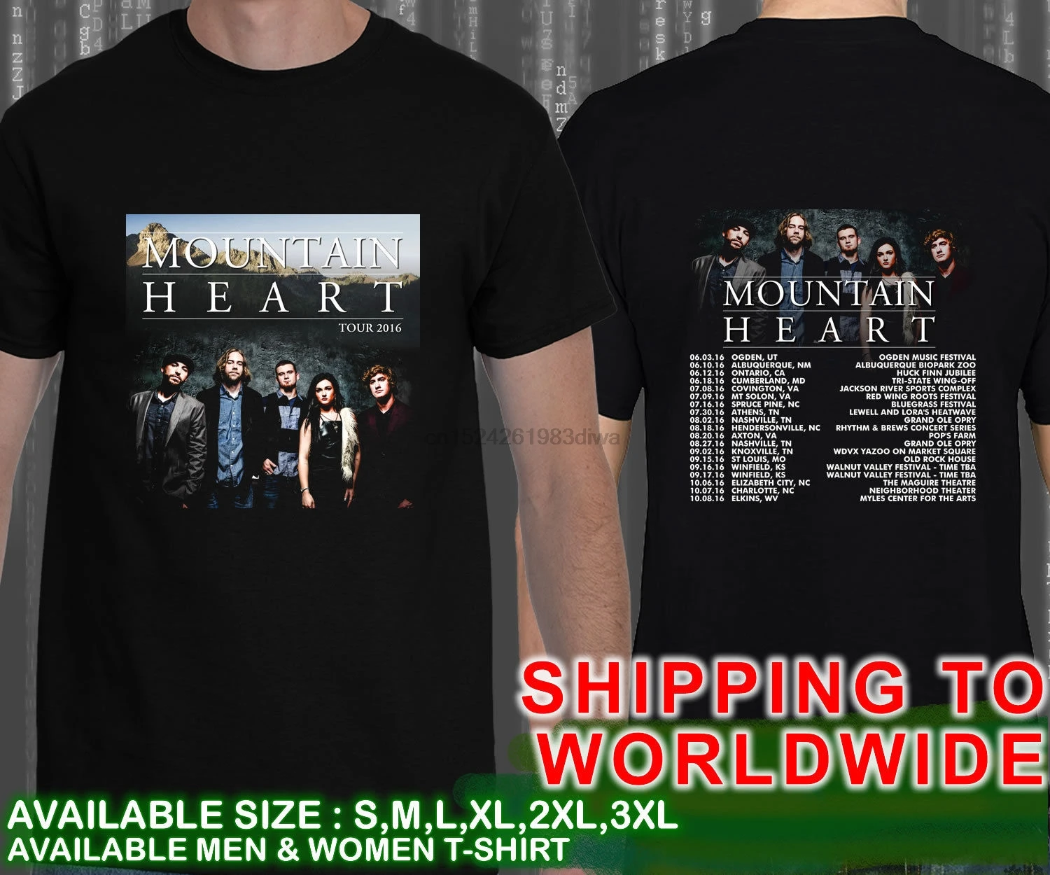

Mountain Heart Tour Dates 2016 Black T Shirt S M L XL 2XL 3XL