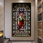 Витражные окна Священного Сердца Иисуса, настенные картины на холсте, картины, христианские Плакаты для декора гостиной