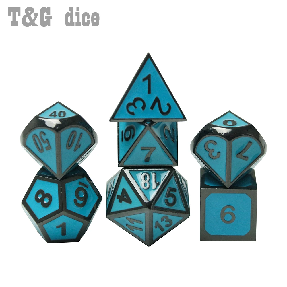 Металлические Блестящие игральные кости высшего качества набор из 25 стилей + 1