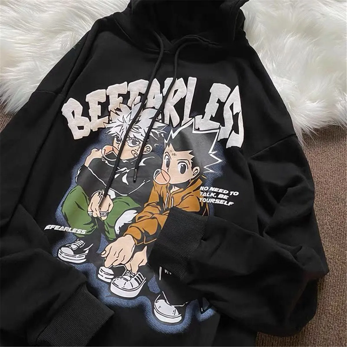 

Толстовка мужская с мультяшным принтом, уличная одежда, свитшот, классные топы для девочек, забавные японские худи в стиле панк, весна-осень