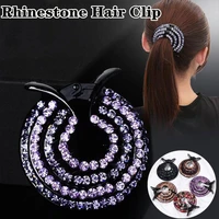 fashion rhinestone hairpins for women hairband girls make up hair clips round comb hair styling tool accessories