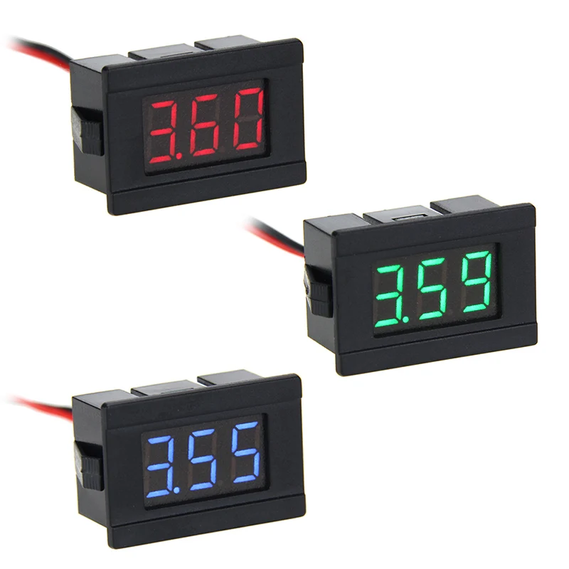

DC 2.5V to 30V Mini Digital LED Panel Voltage Meter 2-Digital Adjustment Voltmeter 200ms/time PUO88