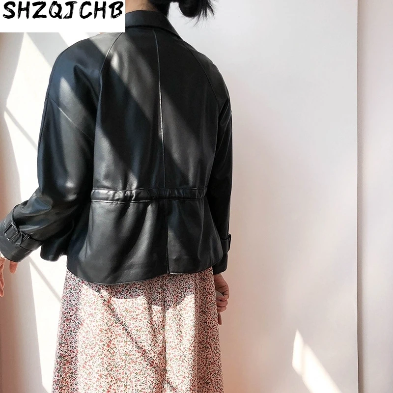 

JCHB 2021 Women's Genuine Leather Jacket Spring Autumn Real Sheepskin Coat Female Jacket Korean Coats and Jackets Women Clothes